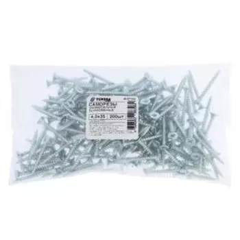 Саморезы универсальные ТУНДРА krep 4.0x35 мм, цинк, 200 шт.