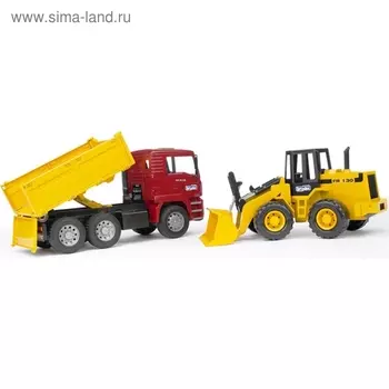 Самосвал MAN с колёсным бульдозером FR 130