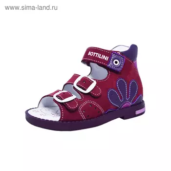 Сандалии детские, размер 20, цвет бордо