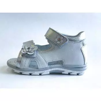 Сандалии детские, размер 24, цвет серебристый