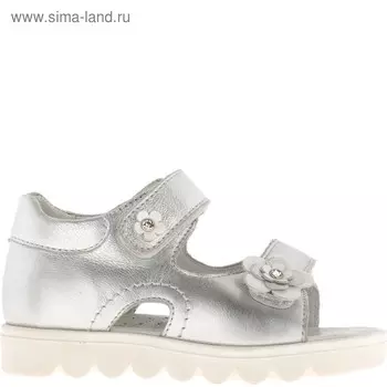 Сандалии детские, размер 25, цвет серебро