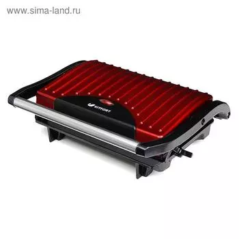 Сэндвичница Panini Maker Kitfort KT-1609, 640 Вт, антипригарное покрытие, чёрная