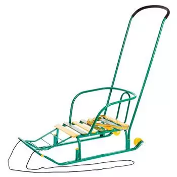 Санки детские «Тимка 5 комфорт», с ручкой, зелёные