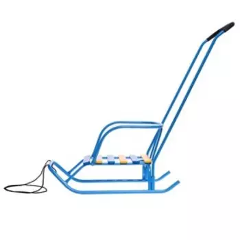 Санки детские «Ветерок 6», с ручкой, цвет голубой