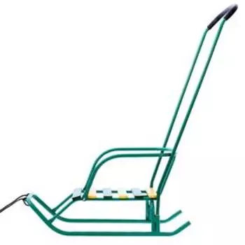 Санки детские «Ветерок 6», с ручкой, цвет зелёный