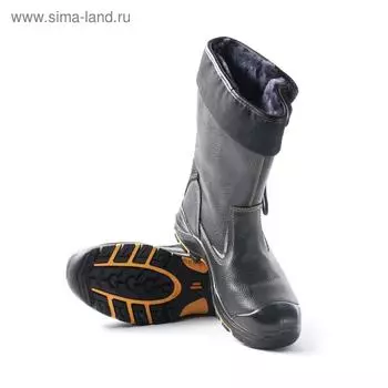 Сапоги PERFECT PROTECTION-кевлар ПУ-нитрил цельноюфтевые с ПП и АС на натуральном меху, размер 42