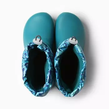 Сапоги женские демисезон "Кэри" изумруд/абстракция сине-зеленый, 39