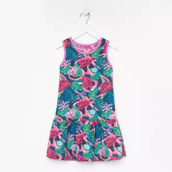 Сарафан для девочки, цвет фуксия/синий, рост 98 см