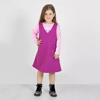 Сарафан для девочки, рост 116 см, цвет темно-сиреневый