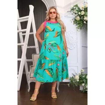 Сарафан женский, размер 52, цвет бирюзовый