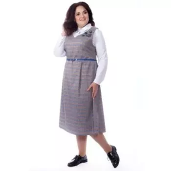 Сарафан женский, размер 52, цвет серый, синий