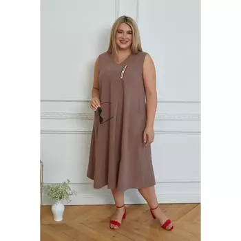 Сарафан женский, размер 56, цвет коричневый