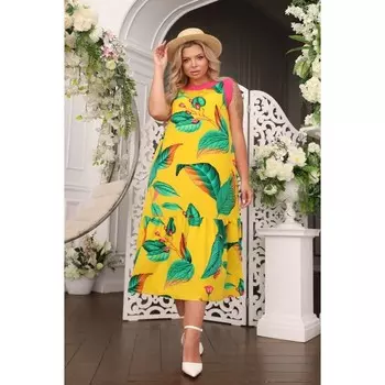 Сарафан женский, размер 56, цвет жёлтый