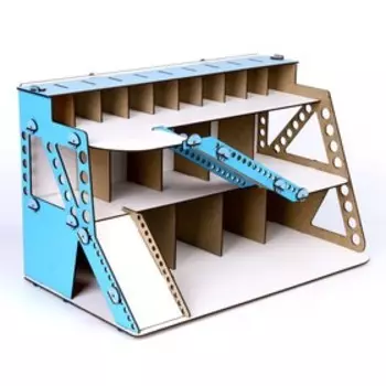 Парковка для машин, многоуровневая, цветная, из дерева