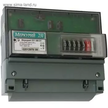Счетчик "Меркурий" 231 АМ-01, 3ф, 5-60 А, трехфазный, однотарифный