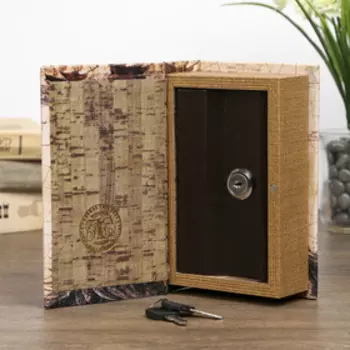 Шкатулка книга-сейф «Флот», дерево и искусственная кожа, с замком, 17115 см