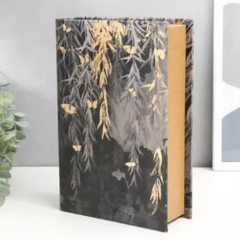 Сейф-книга дерево кожзам "Золотые бабочки в джунглях" 27х18х7 см