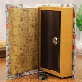 Сейф-книга дерево шёлк "Путешествия вокруг света" 21х13х5 см