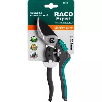 Секатор плоскостной, 8" (20.5 см), с двухкомпонентными ручками, RACO