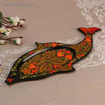 Селедочница 17х40 см, хохлома