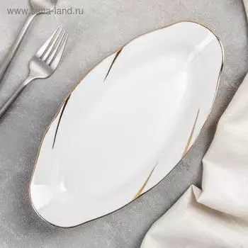 Селедочница Добрушский завод «Бомонд», 25 см, фарфор, белая