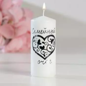 Семейный очаг "Кружевное сердце", бело-серебряный