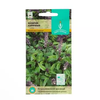 Семена Базилик овощной "Коричный" среднеспелый, цв/п, 0,1 г