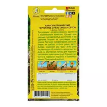 Семена цветов Алиссум "Черничное суфле", смесь сортов, О, 0,05 г