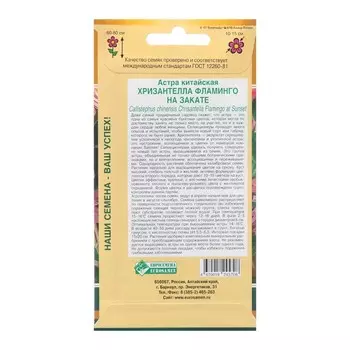 Семена цветов Астра китайская "Хризантелла Фламинго на Закате", 5 шт