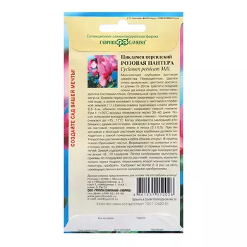 Семена цветов Цикламен "Розовая пантера", персидский, 3 шт.