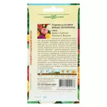 Семена цветов Георгина "Яркие помпоны", ц/п, 0,2 г