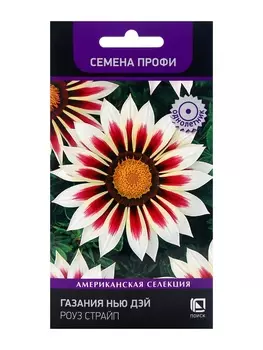 Семена цветов Газания Нью Дэй Роуз Страйп, для балкона, веранды, цветника, однолетник, низкорослая10 шт.