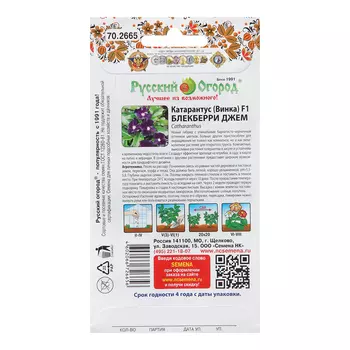 Семена цветов Катарантус, винка, "Блэкберри Джем", 5 шт