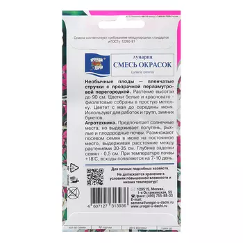 Семена цветов Лунария, Смесь окрасок, 0,3г