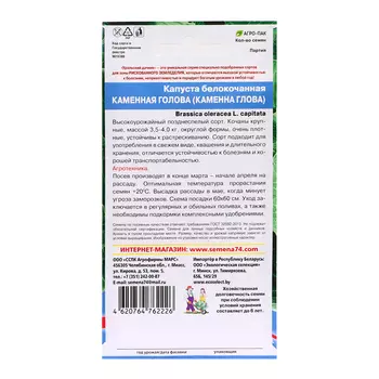 Семена Капуста "Каменная голова", 0,3 г