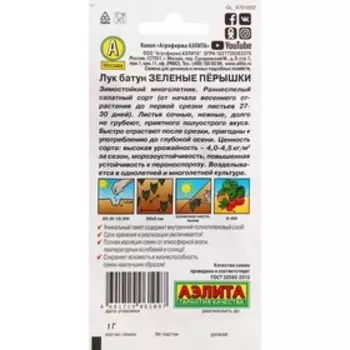 Семена Лук батун "Зеленые перышки", 1 г