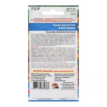 Семена Тыква "Каротинка", 6 шт