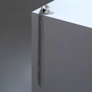 Серьга кафф с цепочками, цвет серебро