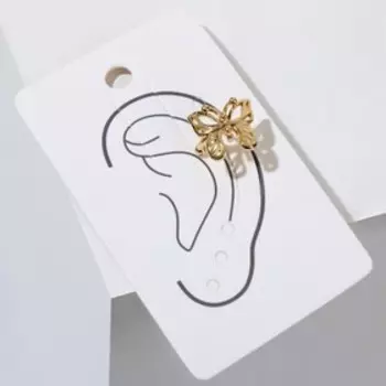 Серьга "Каффа" бабочка контур, цвет золото