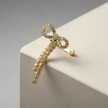 Серьга "Каффа" бант, цвет белый в золоте