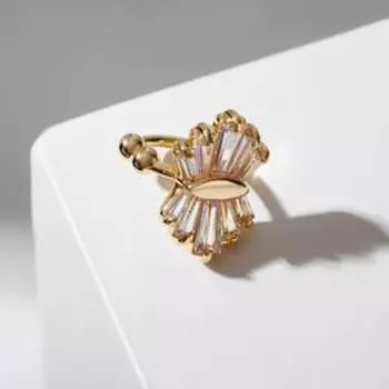 Серьга "Каффа" блеск мини, цвет белый в золоте