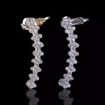 Серьга кафф «Дорожка», цвет МИКС