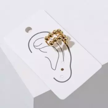 Серьга "Каффа" две линии бусиков, цвет золото
