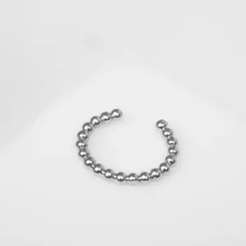 Серьга "Кафф" круги, цвет серебро