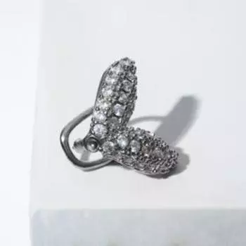 Серьга "Каффа" крылья, цвет белый в серебре