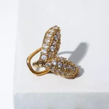 Серьга "Каффа" крылья, цвет белый в золоте