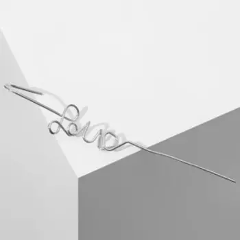 Серьга «Кафф» любовь, цвет серебро