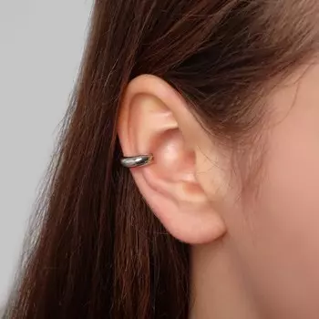 Серьга "Кафф" минимал, цвет серебро