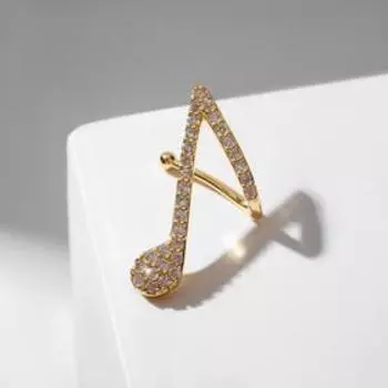 Серьга "Каффа" нота, цвет белый в золоте