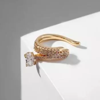 Серьга "Каффа" яркая классика со стразом, цвет белый в золоте